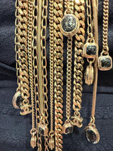 Load image into Gallery viewer, Rare Chanel 11P Runway CC Gripoix Gold Metal Extra Long Chains Necklace