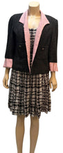 Load image into Gallery viewer, Chanel 20P Campaign Ad Tweed Pink Black White Eyelet Dress FR 38