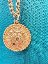Load image into Gallery viewer, Chanel 98P 1998 Spring Vintage Gripoix Pearl Gold Metal Long Logo Necklace