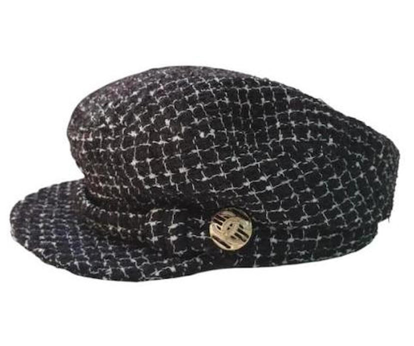 Chanel Black and White Tweed Cap Hat Size Medium – HelensChanel display picture 3
