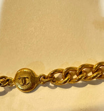 Load image into Gallery viewer, Chanel 98P 1998 Spring Vintage Gripoix Pearl Gold Metal Long Logo Necklace