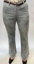 Load image into Gallery viewer, Chanel 11C 2011 Cruise Runway Light Blue Denim Crystal Flare Leg Jeans Size FR 38 US 4/6