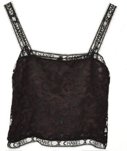 Load image into Gallery viewer, Rare 98A Chanel Runway Vintage black CC Logo lace cami blouse FR 38 US 4