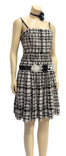 Load image into Gallery viewer, Chanel 20P Campaign Ad Tweed Pink Black White Eyelet Dress FR 38