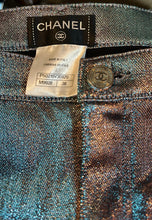 Load image into Gallery viewer, Chanel 14A Supermarket Runway Iridescent Outfit Jeans and Sleeveless Jacket Blouse Sz Small US 4/6
