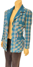 Load image into Gallery viewer, 93P, 1993 Spring Rare Chanel Vintage Turquoise Pink Tweed Jacket FR 40 US 4/6
