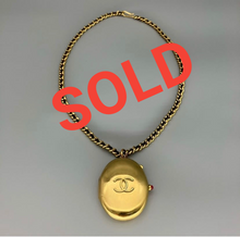 Load image into Gallery viewer, Rare 95A Vintage Chanel Gold Plated Locket Pill Case Necklace
