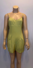 Load image into Gallery viewer, 97P, 1997 Spring Vintage Chanel Boutique Lime Green Jumpsuit Shorts Romper FR 38 US 6/8