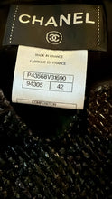 Load image into Gallery viewer, Chanel Black Tweed Dress with Piping and Fringe FR 42 US 6/8