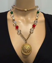 Load image into Gallery viewer, Chanel 98P 1998 Spring Vintage Gripoix Pearl Gold Metal Long Logo Necklace