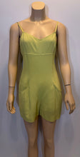 Load image into Gallery viewer, 97P, 1997 Spring Vintage Chanel Boutique Lime Green Jumpsuit Shorts Romper FR 38 US 6/8