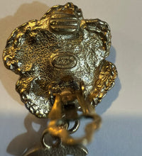 Load image into Gallery viewer, Chanel 06A Camellia CC Gold Crystal Clip On Earrings