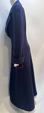 Load image into Gallery viewer, Chanel Vintage 97A 1997 Fall Navy Blue Red Trim Long Heavy Wool Winter Coat FR 38 US 4