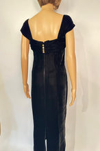 Load image into Gallery viewer, Vintage Chanel Early 1980s Long Velvet Black Evening Gown Size 4