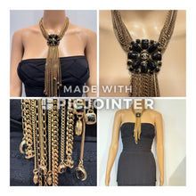 Load image into Gallery viewer, Rare Chanel 11P Runway CC Gripoix Gold Metal Extra Long Chains Necklace