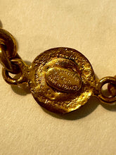 Load image into Gallery viewer, Chanel 98P 1998 Spring Vintage Gripoix Pearl Gold Metal Long Logo Necklace