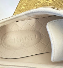 Load image into Gallery viewer, New Unworn Chanel 18C Paris Greece White Gold Tennis Shoes EU 39.5 US 10.5