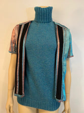 Load image into Gallery viewer, Chanel 14A Supermarket Runway Iridescent Outfit Jeans and Sleeveless Jacket Blouse Sz Small US 4/6