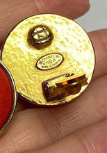 Load image into Gallery viewer, Vintage Chanel 97P 1997 Spring Oversized Coral Orange Clip On Earrings