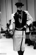 Load image into Gallery viewer, Chanel Vintage 1984 Fall Blue 3 Piece Set Skirt Suit Jacket Blouse FR 42