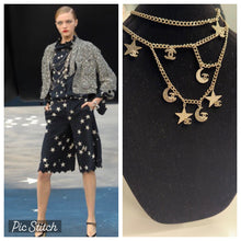 Load image into Gallery viewer, Rare Chanel 08P 2008 Spring Runway Stars Moon Gold Crystals Belt/Necklace