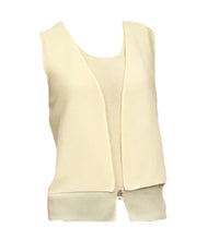 Load image into Gallery viewer, Chanel vintage 00C 2000 Cruise Resort Pastel Pale Yellow Short Sleeve Twinset Blouse Tank Top FR 36 US 4