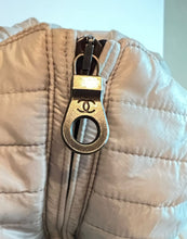 Load image into Gallery viewer, Chanel Silver Grey Zip Up Hooded Puffer Vest FR 42