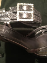Load image into Gallery viewer, Chanel 05P 2005 Spring Metallic Silver Pewter Strap Sandal Leather Heel Pumps EU 36 US 5.5