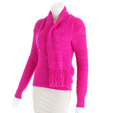 Load image into Gallery viewer, Chanel 2012 Fall 12A Pink Fuchsia Sweater w attached Scarf FR 34