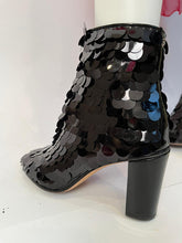 Load image into Gallery viewer, Chanel Black Sequin embellished ankle Boots Booties EU 37 US 6/6.5