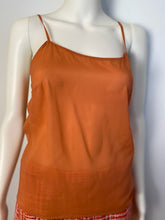 Load image into Gallery viewer, Vintage Chanel 02P, 2002 Spring 2-piece Orange Top Blouse Camisole sheer Lace Set FR 38