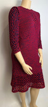 Load image into Gallery viewer, Chanel 14P 2014 Spring Crochet Navy Red Dress US 12/14/16