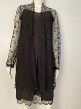 Load image into Gallery viewer, Vintage 01P, 2001 Spring Chanel 2 piece set Black Spaghetti Strap Dress with Lace overlay jacket US 2/4