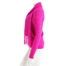 Load image into Gallery viewer, Chanel 2012 Fall 12A Pink Fuchsia Sweater w attached Scarf FR 34