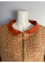 Load image into Gallery viewer, Chanel 01P 2001 Spring Vintage Skirt Suit w Leather Collar FR 42 US 8/10