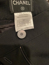 Load image into Gallery viewer, Chanel 99C 1999 Cruise Vintage Black Wool Trousers Slacks Pants FR 44 US 10