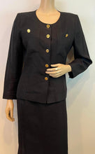 Load image into Gallery viewer, Vintage Chanel 1980’s Collection 15 Black Linen Skirt Suit US 2/4