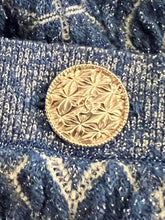 Load image into Gallery viewer, Chanel Blue White Silver Sparkle Geometric Stretch Dress FR 36 US 2/4/6