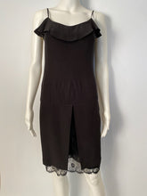 Load image into Gallery viewer, Vintage 01P, 2001 Spring Chanel 2 piece set Black Spaghetti Strap Dress with Lace overlay jacket US 2/4