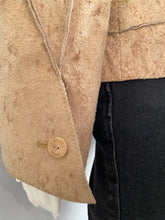 Load image into Gallery viewer, Vintage 00C, 2000 Cruise Chanel Identification Leather/Suede Rawhide Tan Jacket FR 36 US 4