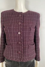 Load image into Gallery viewer, Chanel 02P 2002 Spring Maroon Tweed Jacket FR 42 US 6/8