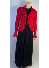 Load image into Gallery viewer, Chanel 04P 2004 Spring Red Crochet Cardigan FR 38 US 4/6
