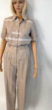 Load image into Gallery viewer, Vintage Chanel 1997 Khaki Blouse Pants Summer Wool Set FR 34