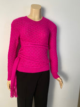Load image into Gallery viewer, Chanel 2012 Fall 12A Pink Fuchsia Sweater w attached Scarf FR 34