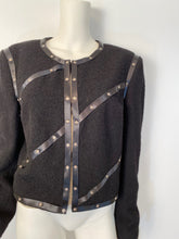 Load image into Gallery viewer, Chanel 2003 Fall 03A Snap Collection black Cropped Boucle Tweed Jacket FR 42 US 4/6/8