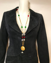 Load image into Gallery viewer, Chanel 98P 1998 Spring Vintage Gripoix Pearl Gold Metal Long Logo Necklace