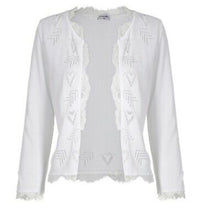 Load image into Gallery viewer, Chanel 06P 2006 Spring White Knit Lace Cardigan FR 44