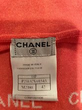 Load image into Gallery viewer, Chanel 04P, 2004 Spring Salmon/Orange Sleeveless sweater “Chanel" 8 times in design FR 42 US 8