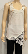 Load image into Gallery viewer, Chanel 11P 2011 Spring Floral Cotton Crochet White Asymmetrical Blouse Top FR 36 US 4