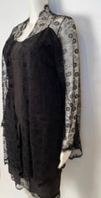 Load image into Gallery viewer, Vintage 01P, 2001 Spring Chanel 2 piece set Black Spaghetti Strap Dress with Lace overlay jacket US 2/4